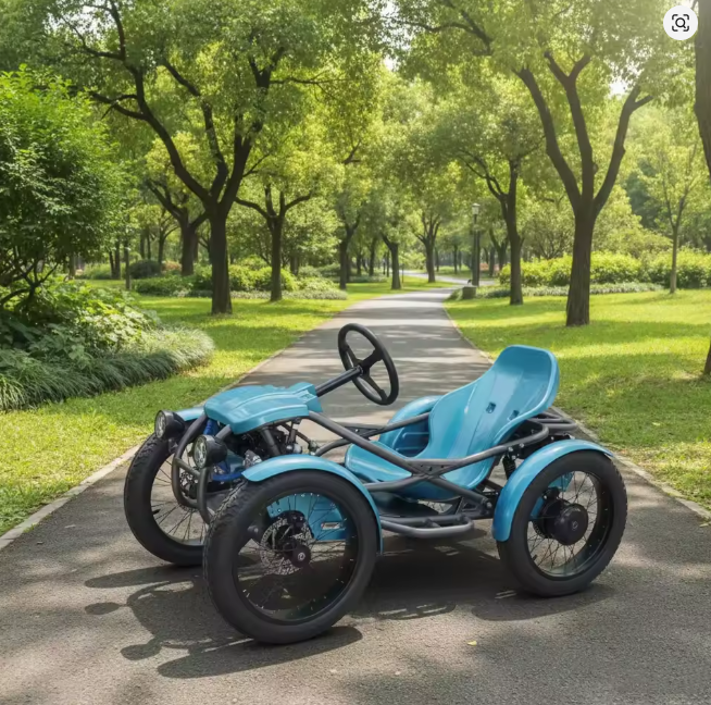 4 Wheeled off Road Ebike Electric Quad E-trike with Fat Tire Four-wheeler Touring Quadricycle