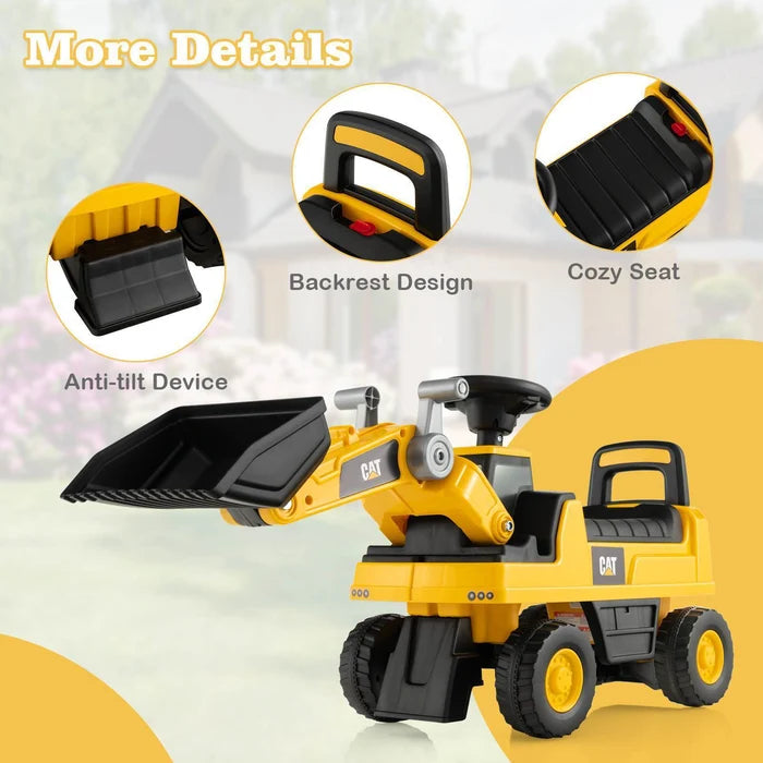 Hikidspace Kids Ride-on Excavator Construction Bulldozer Truck Sliding Toy Car