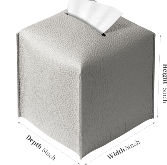 Funda para caja de pañuelos «Toke» | Chapa de madera auténtica, con certificación FSC® | Soporte rectangular decorativo para pañuelos de baño o salón | Diseño escandinavo | Roble, blanco