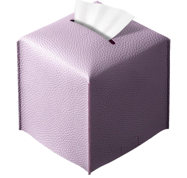 High-end Fashion PU Leather Tissue Box Holder Black with lid, Rectangular Napkin Facial Tissues Holder Dispenser,Home Office Car Tissue Box Cover Decorative Container with Magnetic Bottom (Black)